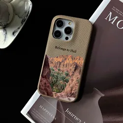Personalised inevitable Initial kafr letters name Leather Case for iphone 11 12 14 13 15 Pro Max mini 16 Plus Luxury Hard Covers