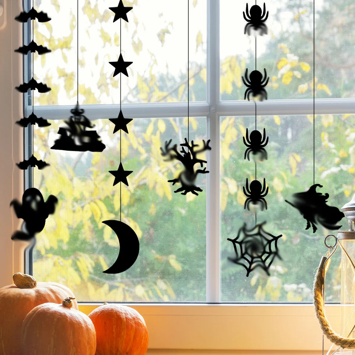 6Pcs/Set Halloween Ghost Witch Hanging Pendants Trick Or Treat Home Party DIY Horror Scene Decor Ornament Props