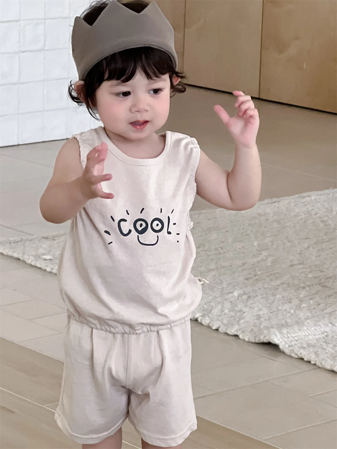 

2025 Summer New Baby Sleeveless Clothes Set Infant Boy Letter Print Vest + Shorts 2pcs Suit Toddler Girl Thin Cotton Outfits