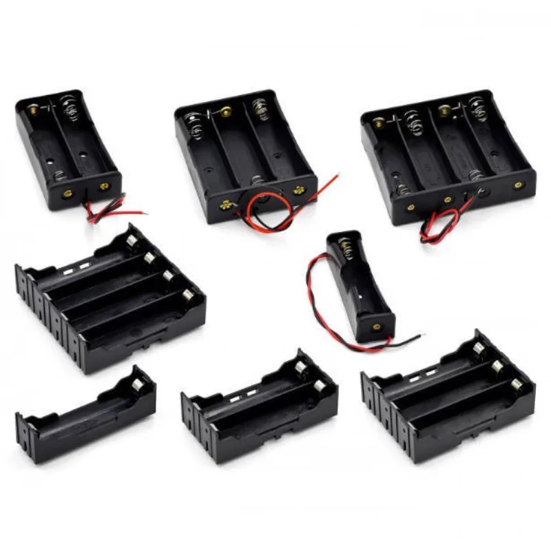 New Plastic 18650 Battery Storage Box Case 1 2 3 4 Slot Way DIY Batteries Clip Holder Container With Wire Lead For 18650 Battery