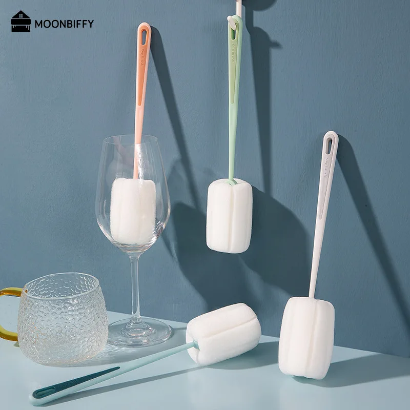 Cup Brush Long Handle Sponges Bottle Brush Drink Wineglass Bottle Glass Washing Cleaning Kitchen Keycaps Limpieza Hogarl 청소 도구