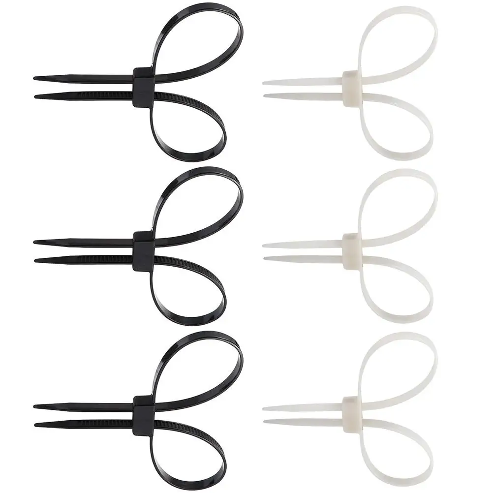 

6PCS Cable Zip Ties Heavy Duty Wire Straps for Binding Fixing Black White 3 Each Smooth Durable No Burrs Safe