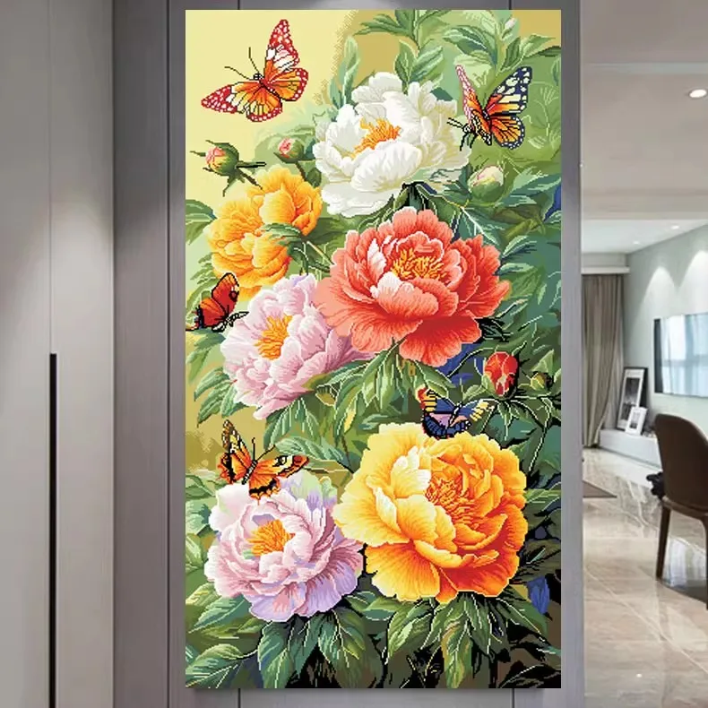 

Наборы с принтом бабочек и цветов, вышивка крестиком 11CT, 9CT, вышивка, сделай сам, хлопковые наборы для рукоделия, поделки с иглами