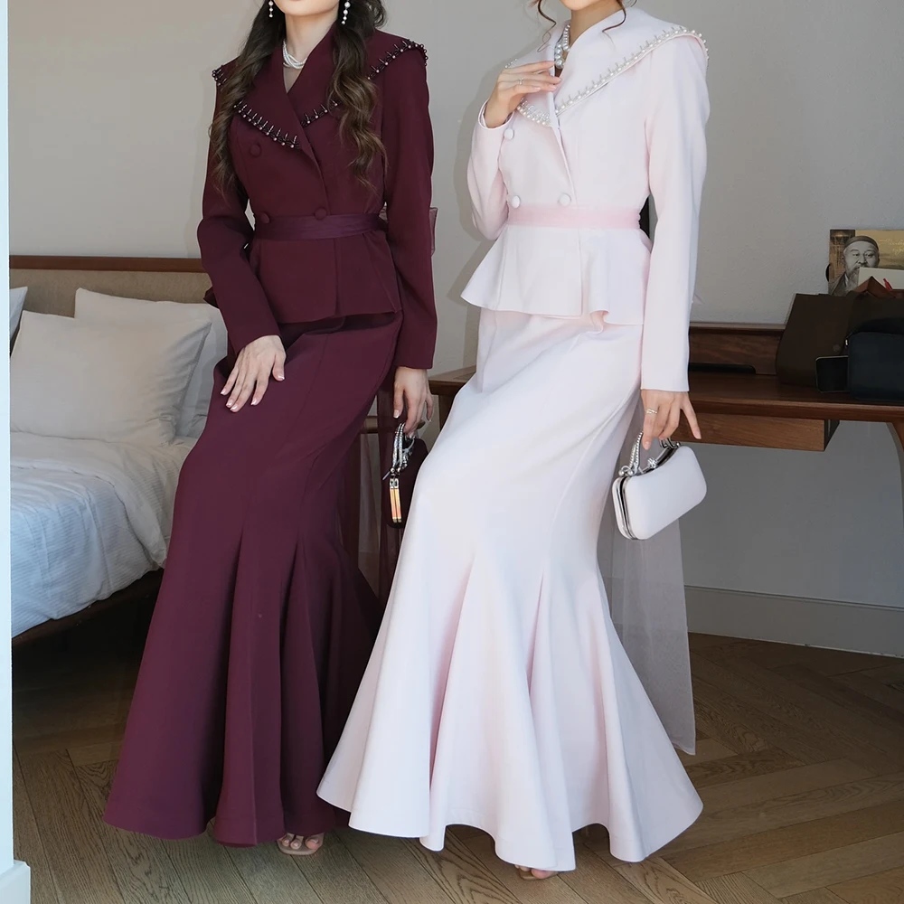 

Вечерние платья трапециевидной формы по индивидуальному заказу, длиной до щиколотки, с v-образным вырезом и длинными рукавами, платье для выпускного вечера, модное драпированное вечернее платье с блестками и пуговицами