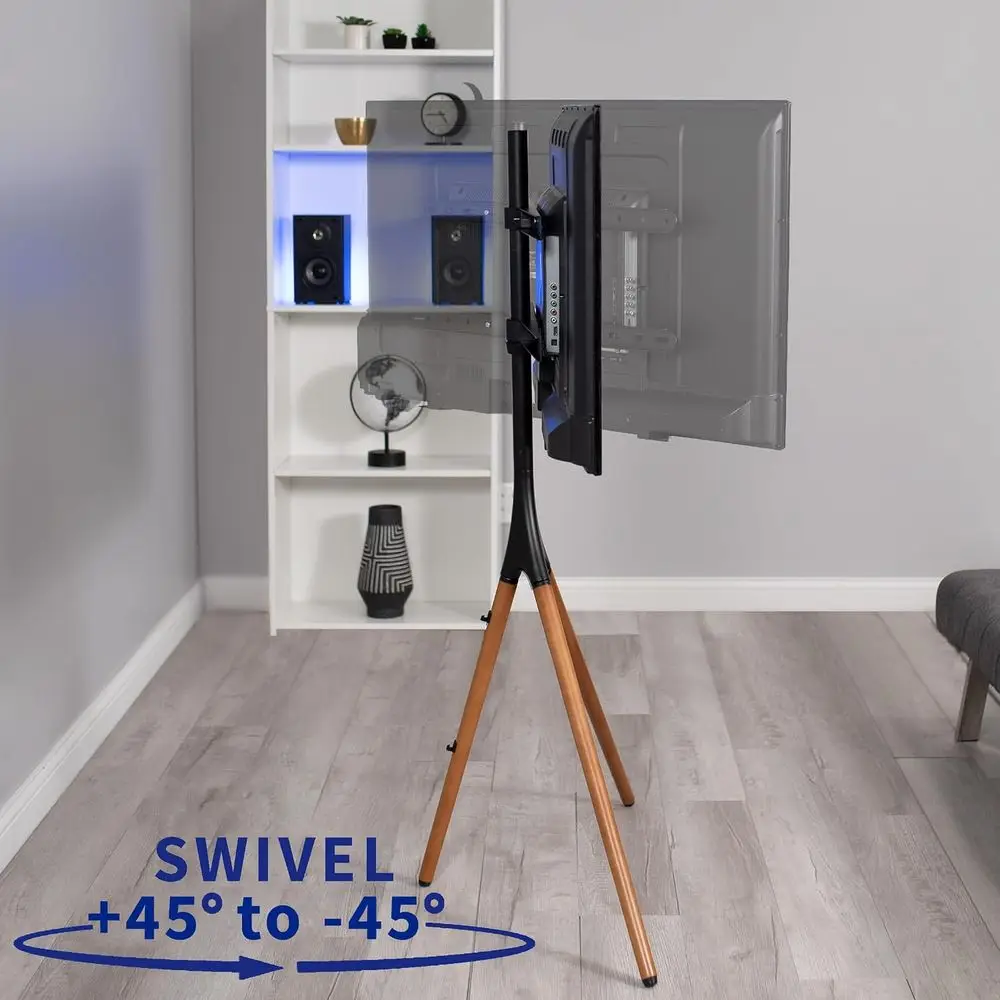 Artistic Easel 45 to 65 inch LED LCD Sn, Studio TV Display Stand, Adjustable TV Mount with Swivel and Tripod Base, Black Bracket - view 6
