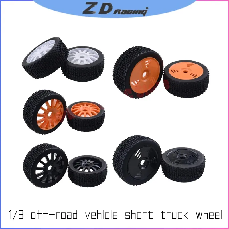 

ZD Racing 1/8 Scale Off-Road Wheels & Tires - Orange/Black Hub for Redcat/HPI Savage Short Course Trucks (RC Upgrade Parts)