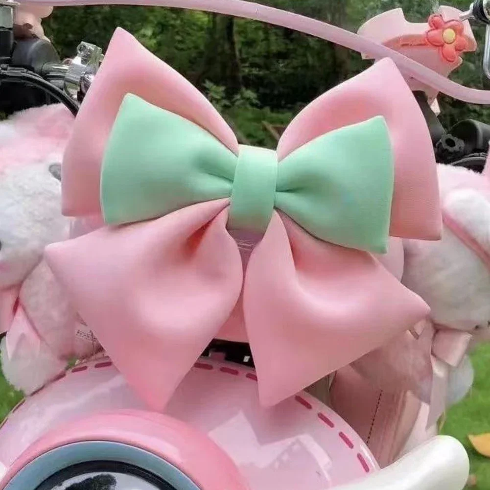 귀여운 리본 헬멧 모델링 리본 전기차 장식 헬멧 귀여운 리본 천 리본 액세서리 전기 자전거 헬멧 장식용