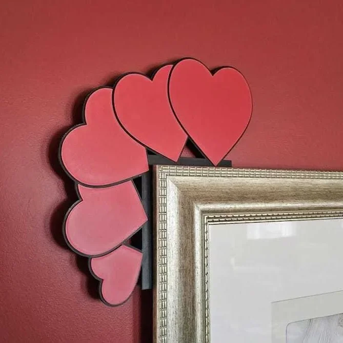 Valentine's Day Party Door Decoration Red Wooden Heart Ornaments Valentines Door Frame Ornaments Happy Valentines Party Decor