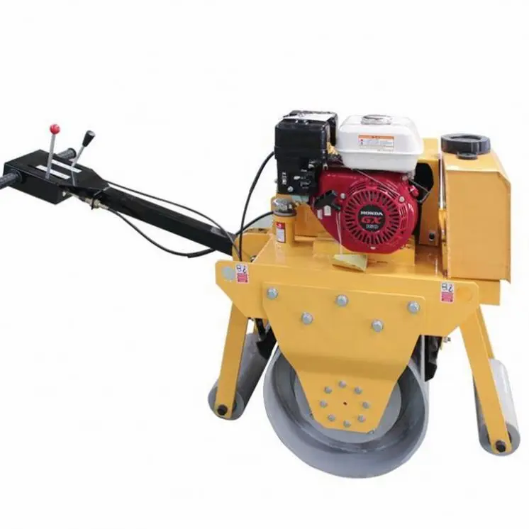 Factory  Hydraulic Walk Behind Mini Single Double Drum Compactor Paver Roller Concrete Road Leveling Machine