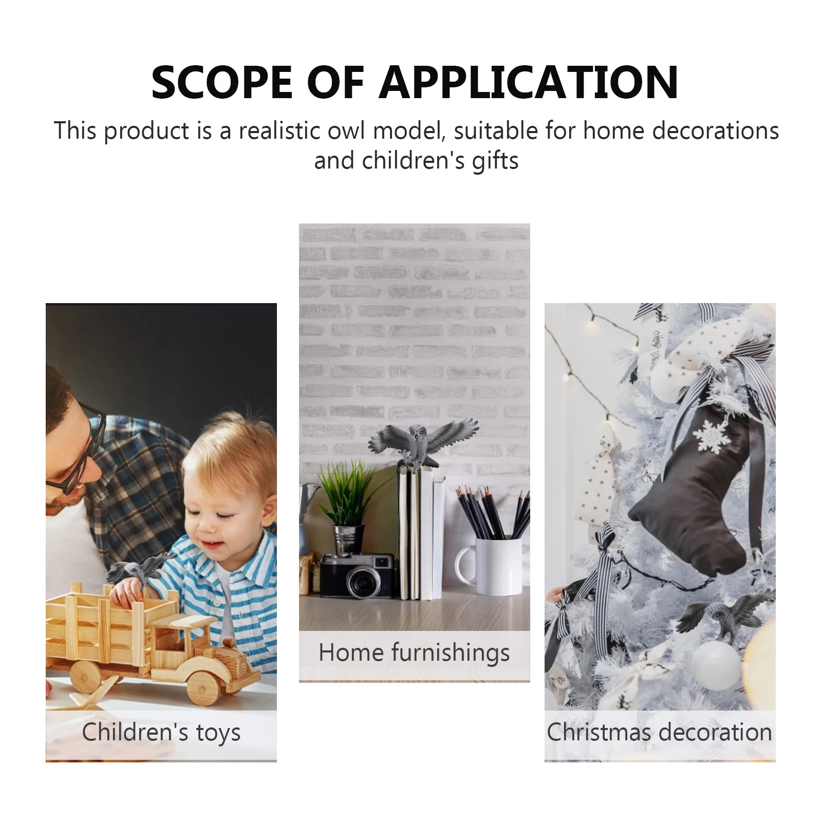 

1pc Simulation Owl Shaped For Educational Play Creative Home Decoration 'S Owl Realistic