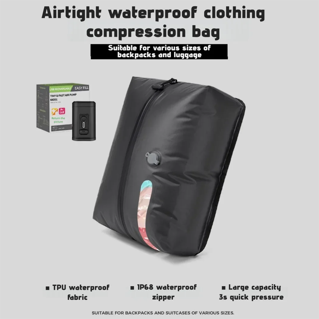 

Waterproof Compression Storage Bag TPU Clothes Organizer Travel Packing Bag Large Capacity Vacuum Seal Luggage Space Saver