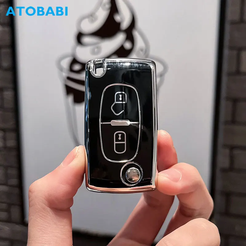 

TPU Car Key Case Remote Fob Protector Cover Accessories For Peugeot 308 3008 5008 307 207 4007 RCZ 408 Citroen C2 C3 C4 C5 C6 C8