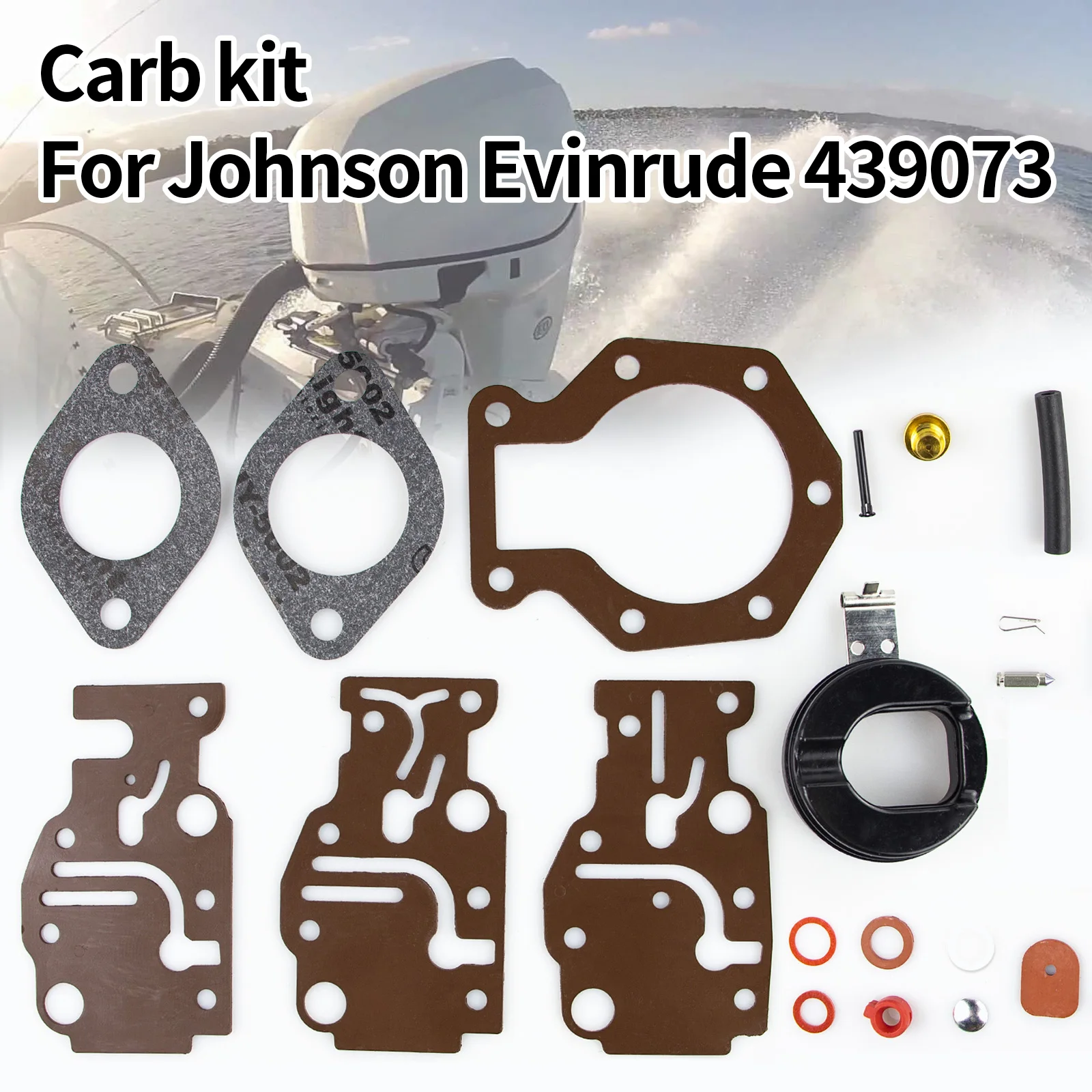 439073 Carb Kit For Johnson Evinrude OMC 439073 431897 0439073 For Sierra 18-7219  6 8 9.9 15 20 HP Repair Rebuild Kit