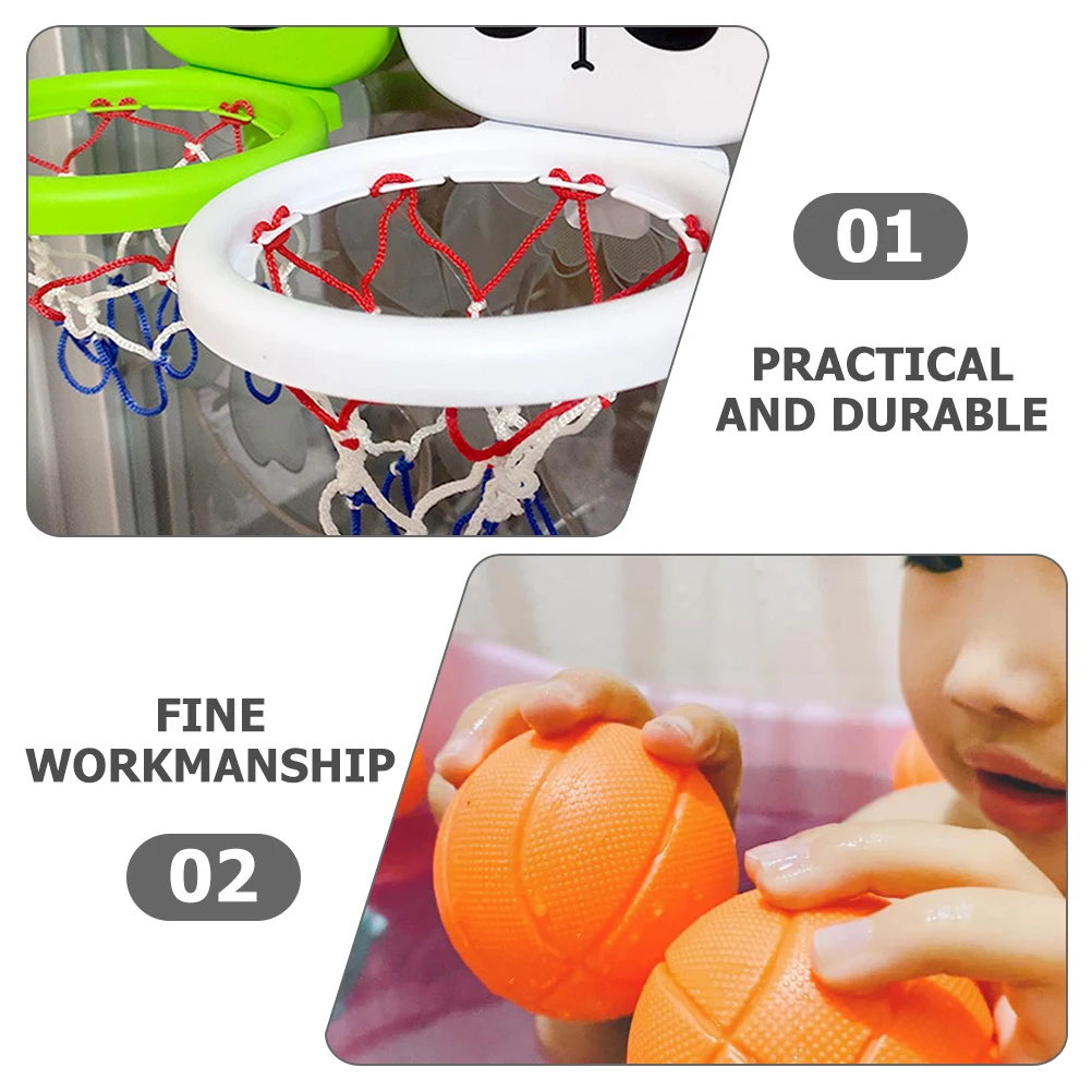 

Baby Bath Basketball Hoop Design 3 Balls Suction Cup Kids Shower Play Indoor Sports Safe Smooth Toy Ball Gaming