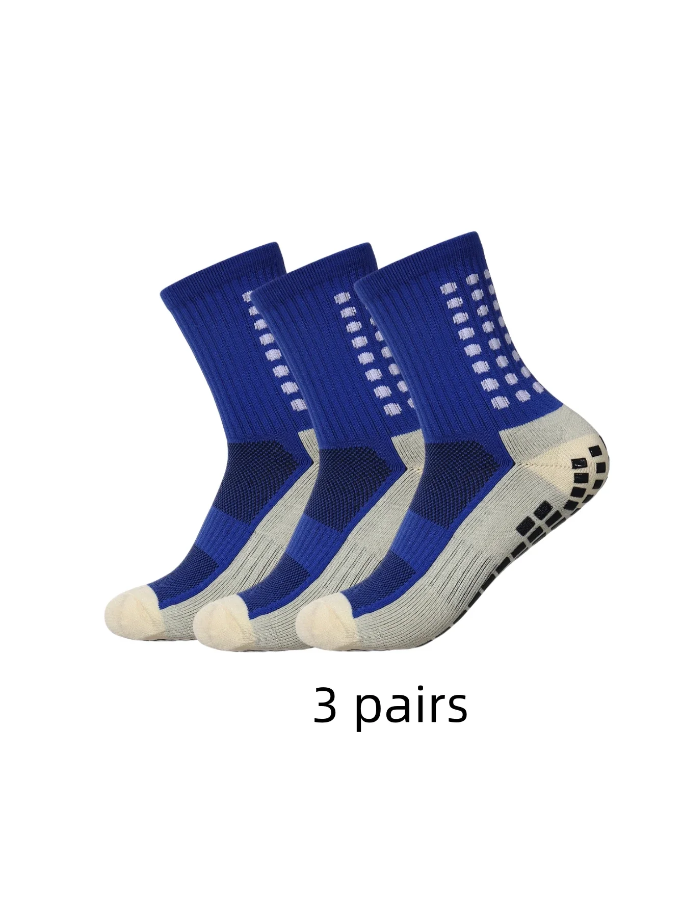 3 pairs of anti-skid classic sports socks with adhesive points, football socks Basketball socks