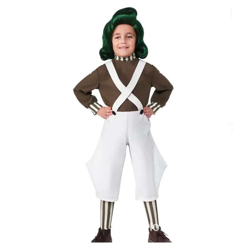 Wonkka Oompa Cosplay Costume para crianças, Halloween Carnival Disguise, terno infantil, Loompa, filme, fábrica de chocolate, meninos, meninas, 2023