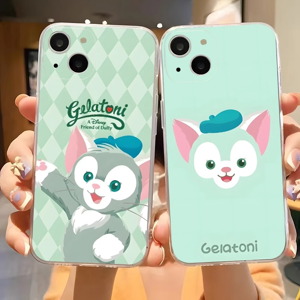 Disney G-Gelatoni Phone Case Transparent For Iphone 15 14 Pro Max 11 12 Pro 13 16 7 8 Plus X XR XS SE Back Covers