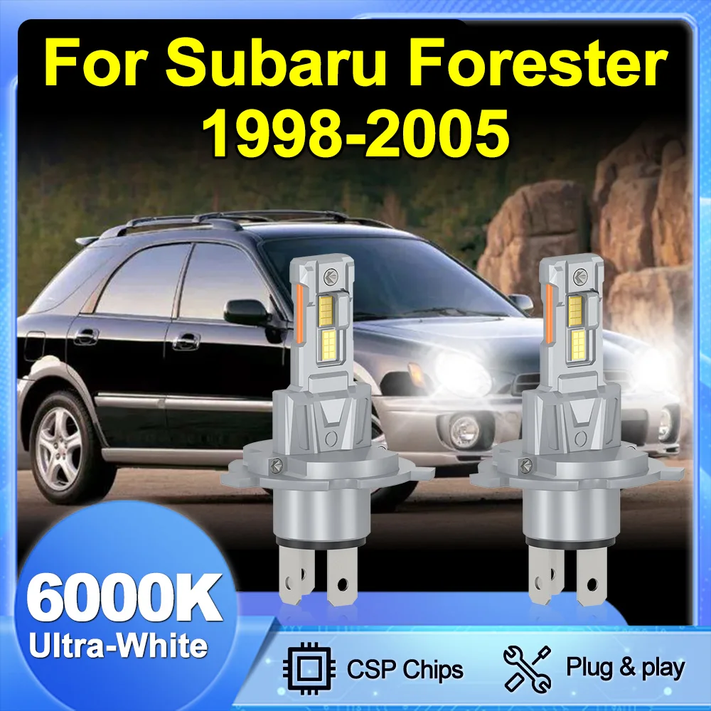 

Для Subaru Forester 1998-2005 2 шт. H4 9003 автомобильные лампы для фар 6000K белые безвентиляторные лампы в линии 9003 HB2 Plug & Play
