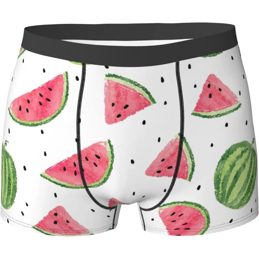 

Watermelon Fresh Fruit Print Essential Boxer Briefs,Elasticated Trunks For Men,Men'S Underwear Boxer Briefs
