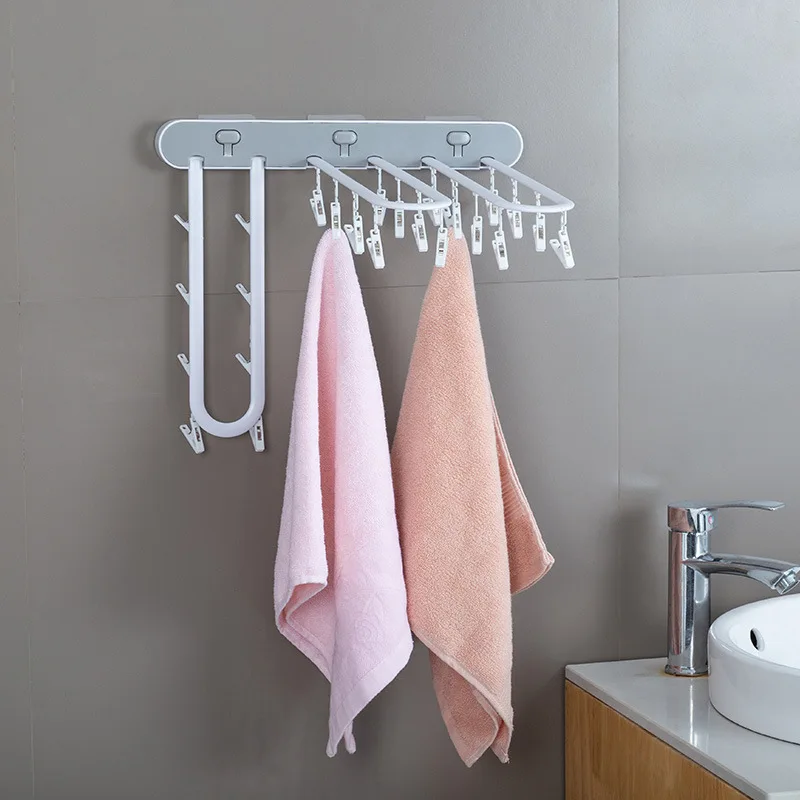 

Household Press-type Foldable Drying Rack With No Drilling Wall Hanging Easy Use For Socks Underwear Crying Rack