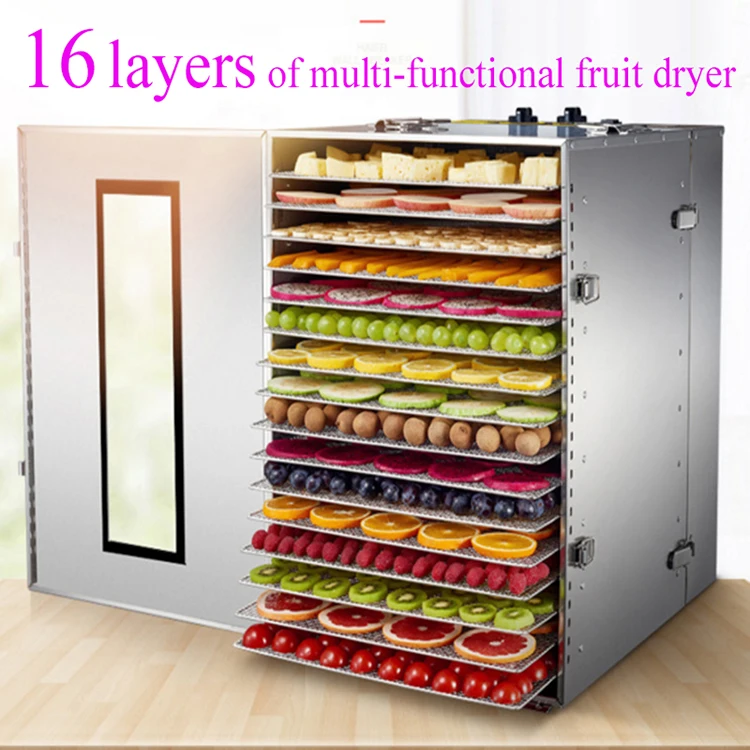 Gute Qualität 16 Tablett Lebensmittel Dehydrator Trockner Obst Tablett Trockner Trocken früchte Gemüse Obst Trocknungs maschine