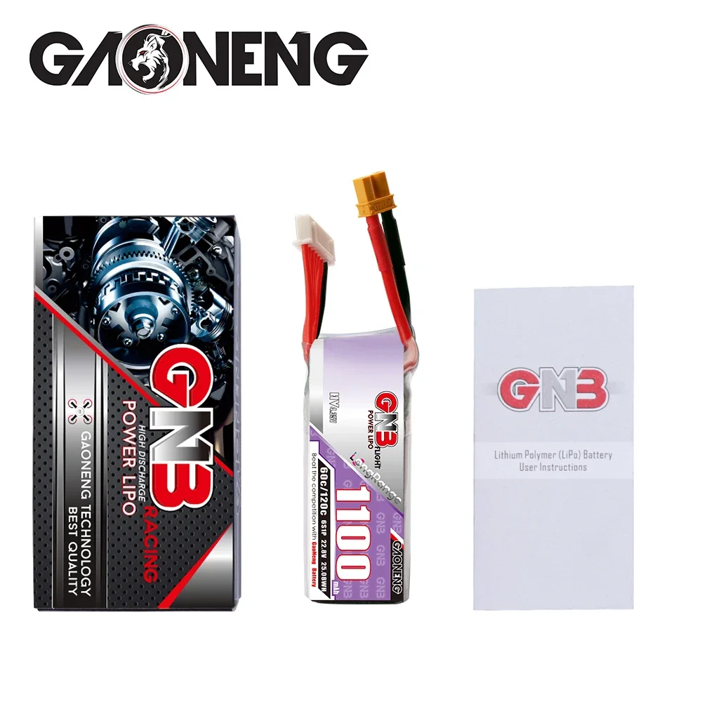 High Energy GNB 1100mAh 22.8V 6S 60C HV Lipo Battery XT30 XT60 Plug for FPV Racing Drone Long Life Battery