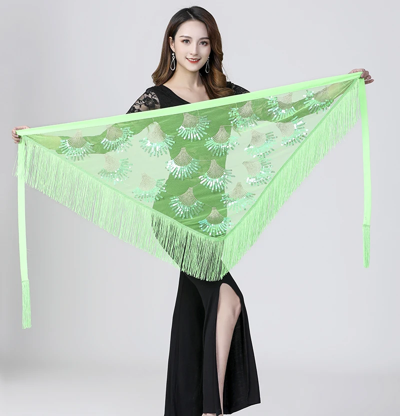 Belly Dancing Costume Hip Scarf Ballroom Sequin Dance Wear Tassel Festival Wrap Skirt Dance Wrap Belt Belly Dance Hip Scarf