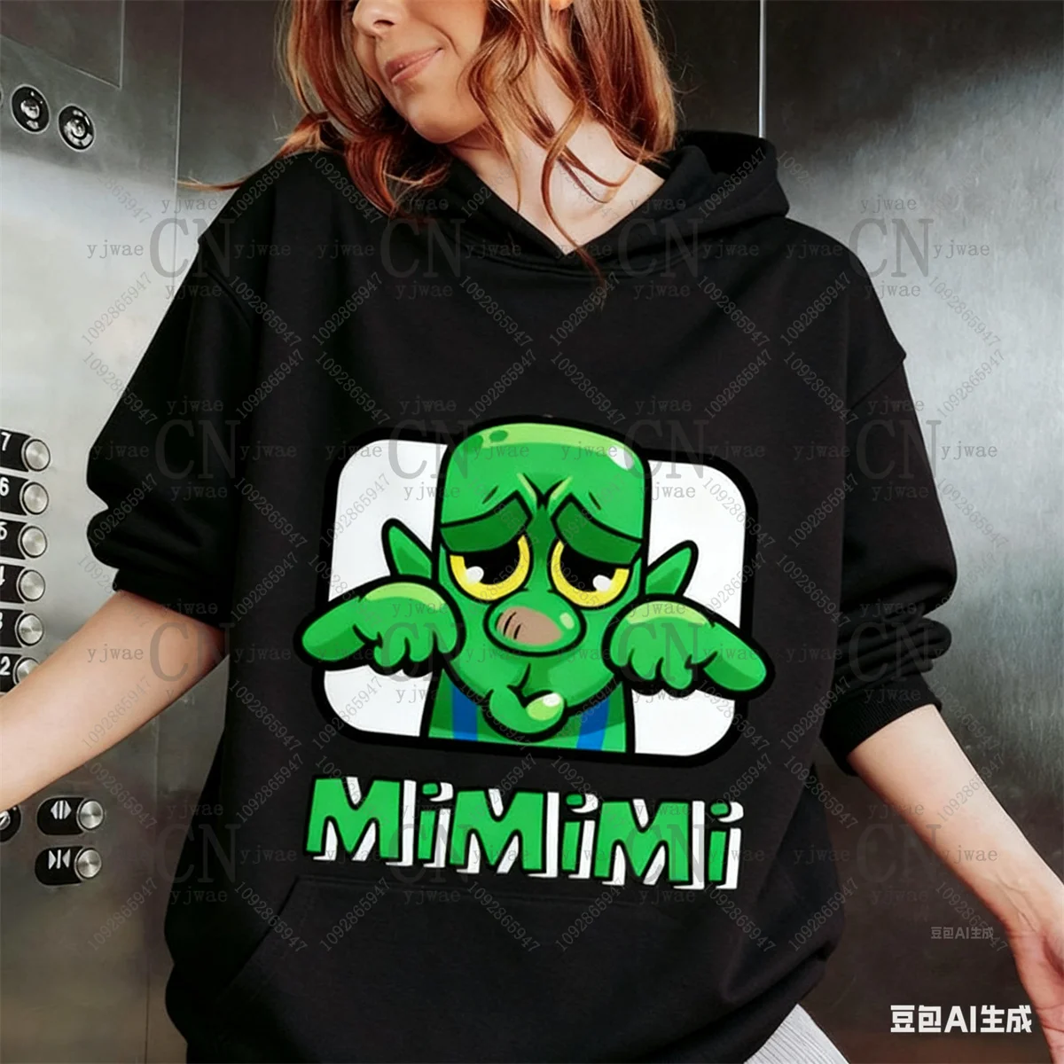 خريف/شتاء جديد عفريت كراي/Boohoo Emote متعة مطبوعة الجرافيك البلوز فضفاض موضة الدافئة معطف رياضي المرأة هوديي