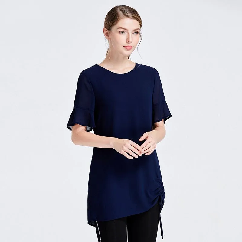 Elegant Korean Blouse for Women plus Size Chiffon Shirt Fashionable 2026 Women's Top Korean Style Clothing