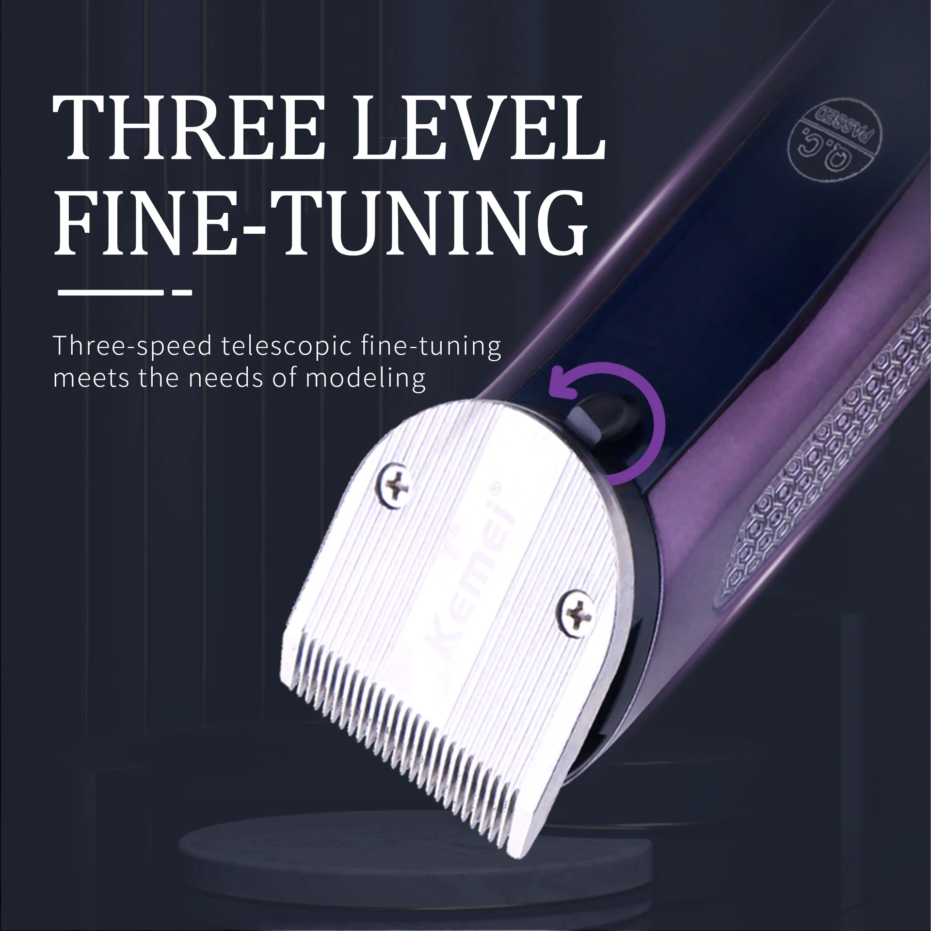 Kemei-مقص الشعر الكهربائي الاحترافي للرجال ، آلة تشذيب الشعر القابلة لإعادة الشحن ، آلة لاسلكية ، قاطع بشاشة عرض LED