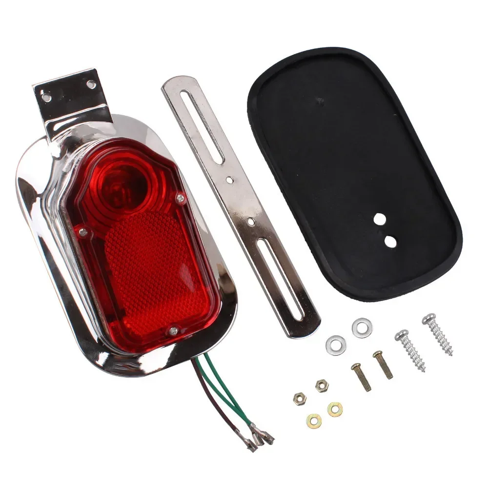 Motorcycle Chrome Red Tombstone Brake Tail Light Signal For Harley Deluxe FLSTN Softai Springer Classic FLSTSC