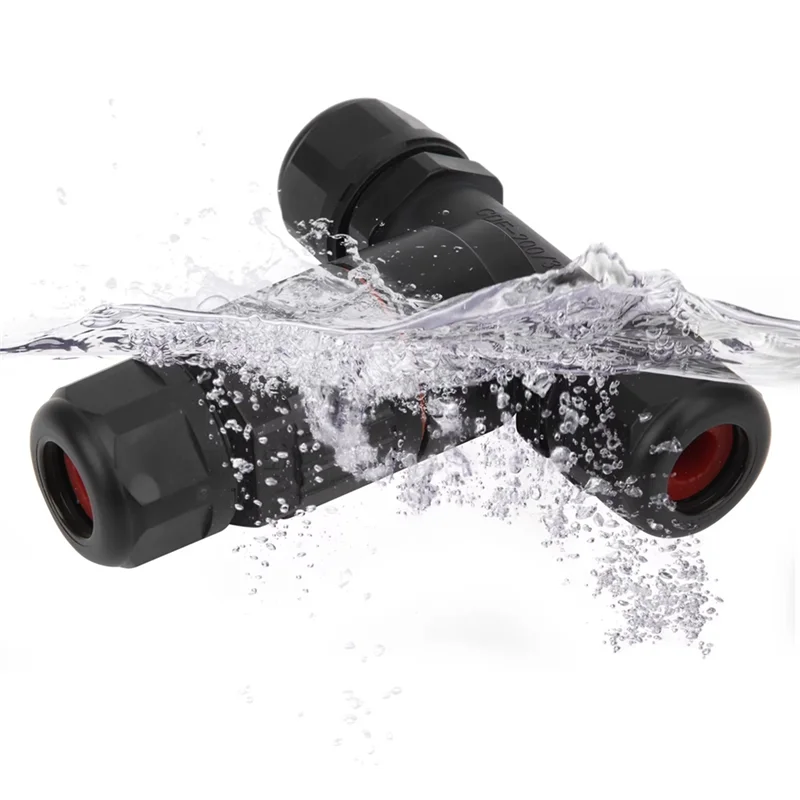 

AB34-IP68 Waterproof 3Pcs Electrical Cable Connector T Shape Junction Box Outdoor 3 Way Industrial Accessories