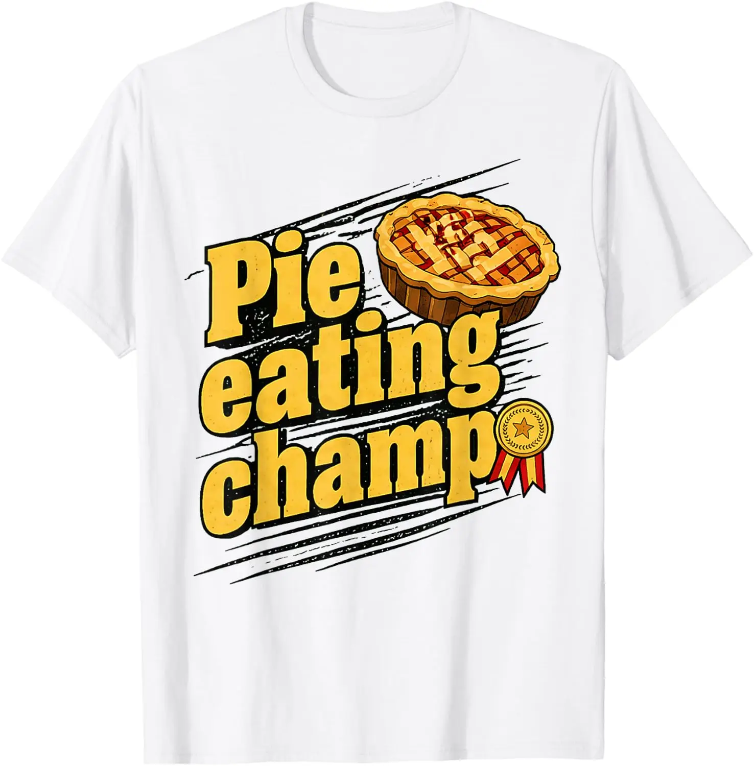 Eating Champ Pumpkin Pie Thanksgiving Fun Apparel T-Shirt 100% Cotton Trendy Y2K Short-Sleeve Tee – Soft, Quick-Drying, &