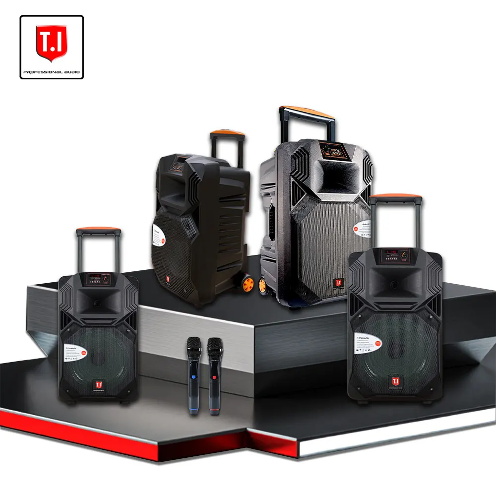 T.I Wireless Portable PA Speaker System Battery Powered Rechargeable Sound Speaker And Microphone Set With MP3 USB Micro SD FM