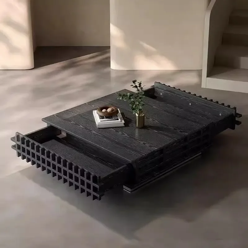 

Italian minimalist coffee table living room home light luxury high-end Italian modern minimalist wabi sandy wind