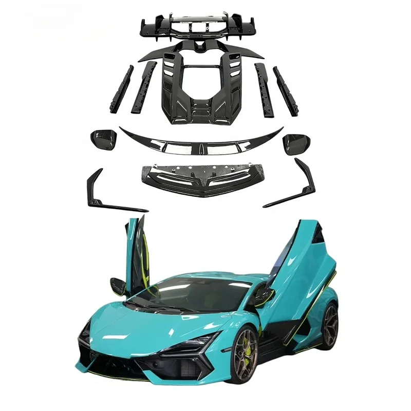 High Quality Dry Carbon Fiber Wide Body Kit For Revuelto OEM Style Front Rear Bumper Engine Hood Fender Side Skirts Aero Modific