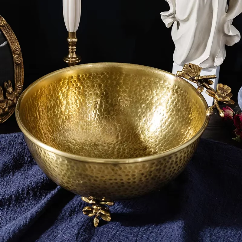 

Высококачественная импортная латунная миска для фруктов, молотковые конфеты ручной работы и миска для хранения ключей из сухофруктов.