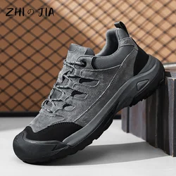 Men's Outdoor Leather Mountaineering Shoes Anti slip Wear Resistant Sneaker Spring Autumn Fashion Casual Shoes Hiking Footwear