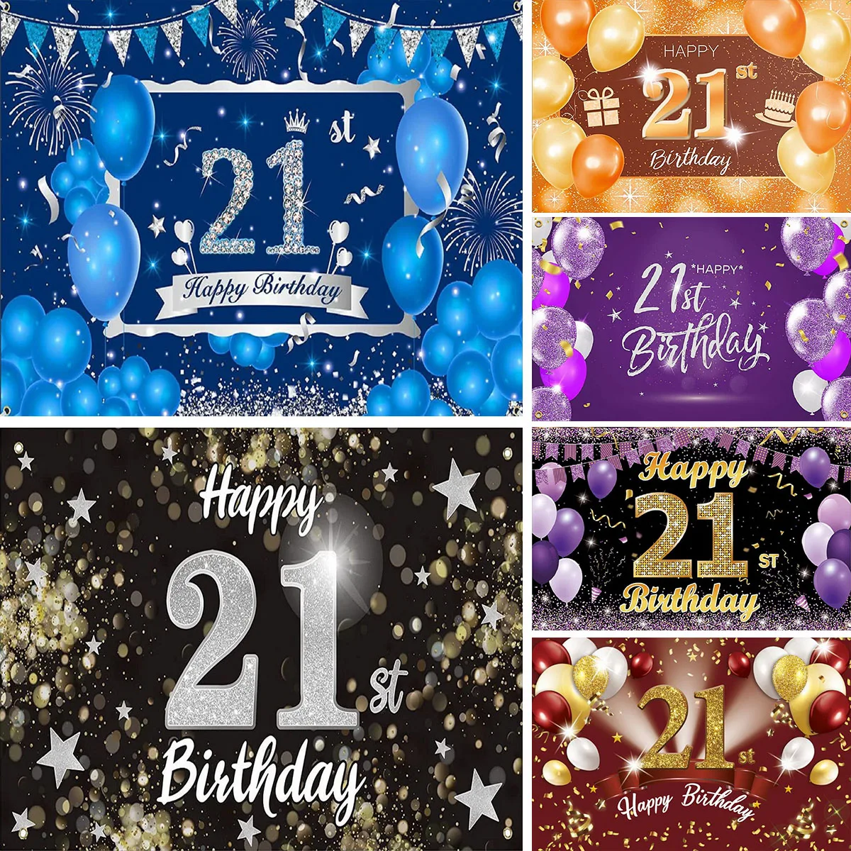 

Happy 21st Birthday Party Decoration Banner Backdrop Cheers to 21 Years Old 21th Bday Pink Rose Gold Background for Girls Women