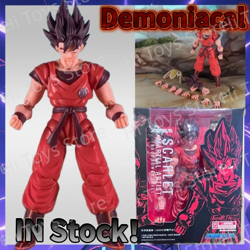 

Demoniacal Fit Dragon Ball Z SHF Son Goku Kaio Ken Scarlet Martial Artist 16000 Power Level Anime Action Figures Model Toy Gift