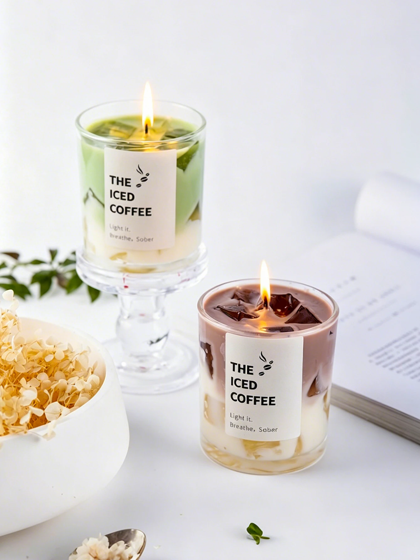 One Tea-Flavored Coffee-Scented Candle Holder, Suitable for Home Decoration, for Occasions Such as Birthday, Mother's Day, Fathe