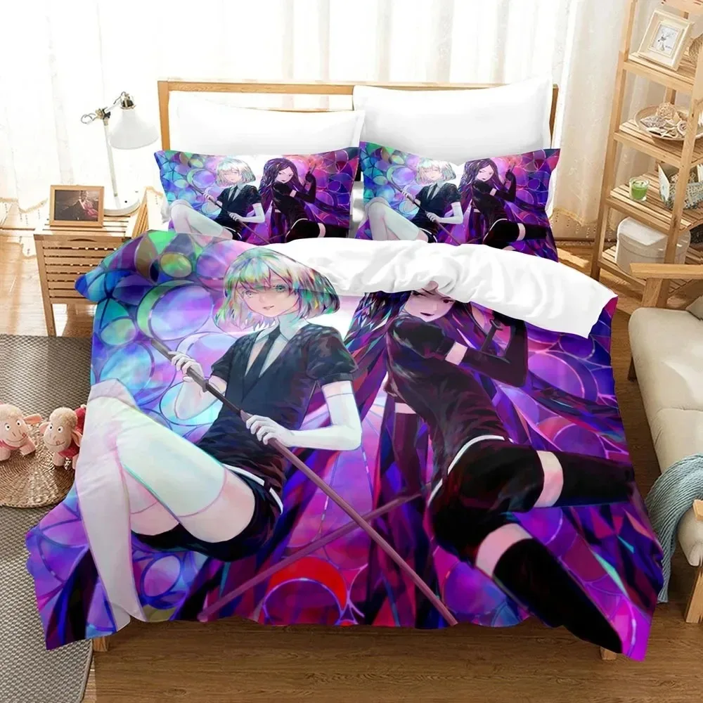 3D Print Anime Houseki no Kuni Bedding Set Boys Girls Twin Queen Size Duvet Cover Pillowcase Bed Boys Adult Home Textileextile