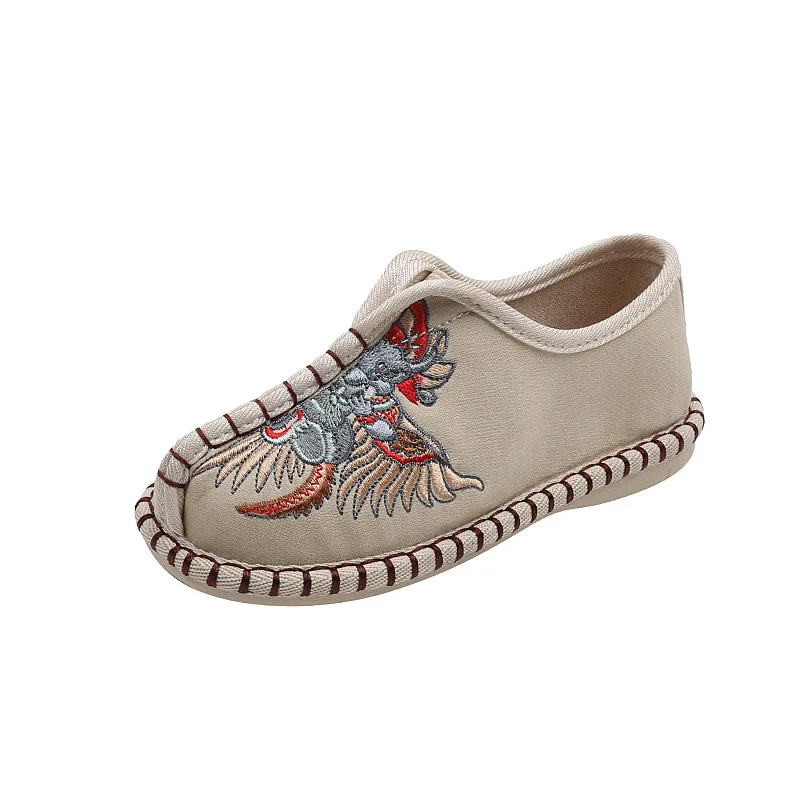 Beijing Embroidered Shoes Spring Girls Old Children's Chinese Cloth Shoes Ancient Costume Embroidery Shoes Dance Shoes Handmade