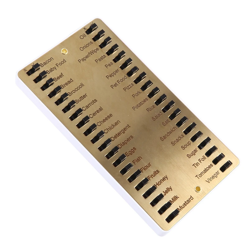1 Stück Metall Lebensmittel liste Speicher Erinnerungs tafel Metall Schiebe Einkaufs liste Matte für den Einkauf arbeiten 5,5x3,15 in
