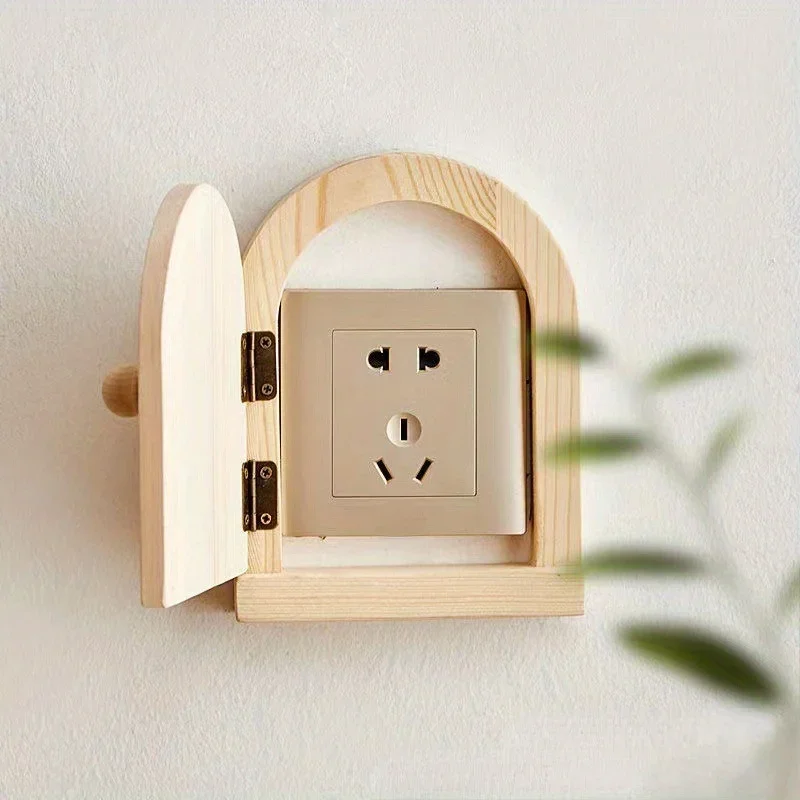 Solid Wood Switch Protective Cover Wall Mounted Home Socket Decorative Frame Protective Cover Electric Shock Proof Cover Button