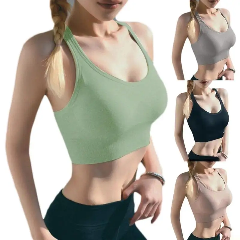 U2JB Women Sports Bras Push Up Crop Top Fitness Gym Breathable Top Sexy Running Yoga Athletic Sportswear Bra Bralette Workout