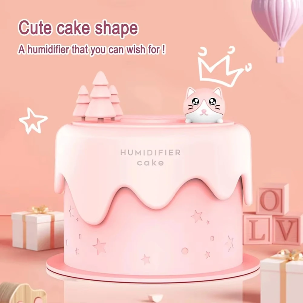

Увлажнитель воздуха BISM Cat Cake, 300 мл, ультра-тихий с красочной светодиодной подсветкой, идеально подходит для спальни