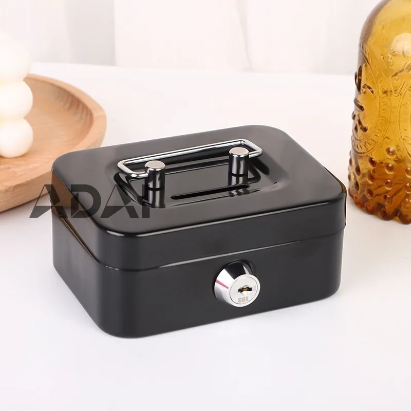 

Сейф-копилка с замком, новая креативная портативная коробка для хранения, маленький размер, с ключом