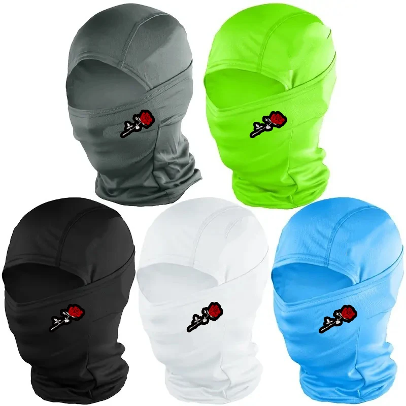 1/2/5PC multi-color rose embroidery full face balaclava, suitable for cycling, skiing, hiking