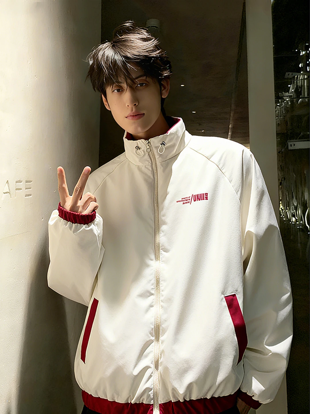 

American Sle Double-Sided Wear ort Cotton Jaet for Men Thiened Winter Outerwear Couple's Cleanfit Stand Collar Jaet